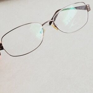 Splendor Eyeglasses‎ Frames Textured Brown Metal Geometric SP 702 55-16-140